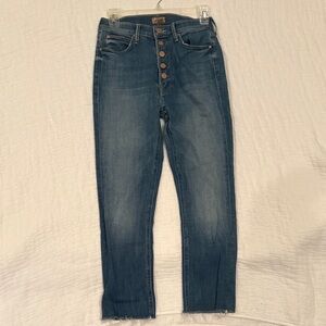 MOTHER High Rise Blue Jeans with Button Fly